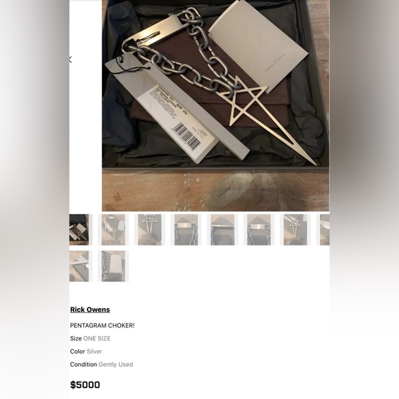 Rick Owen’s Metal Pentagram Choker - Picture 10 of 12